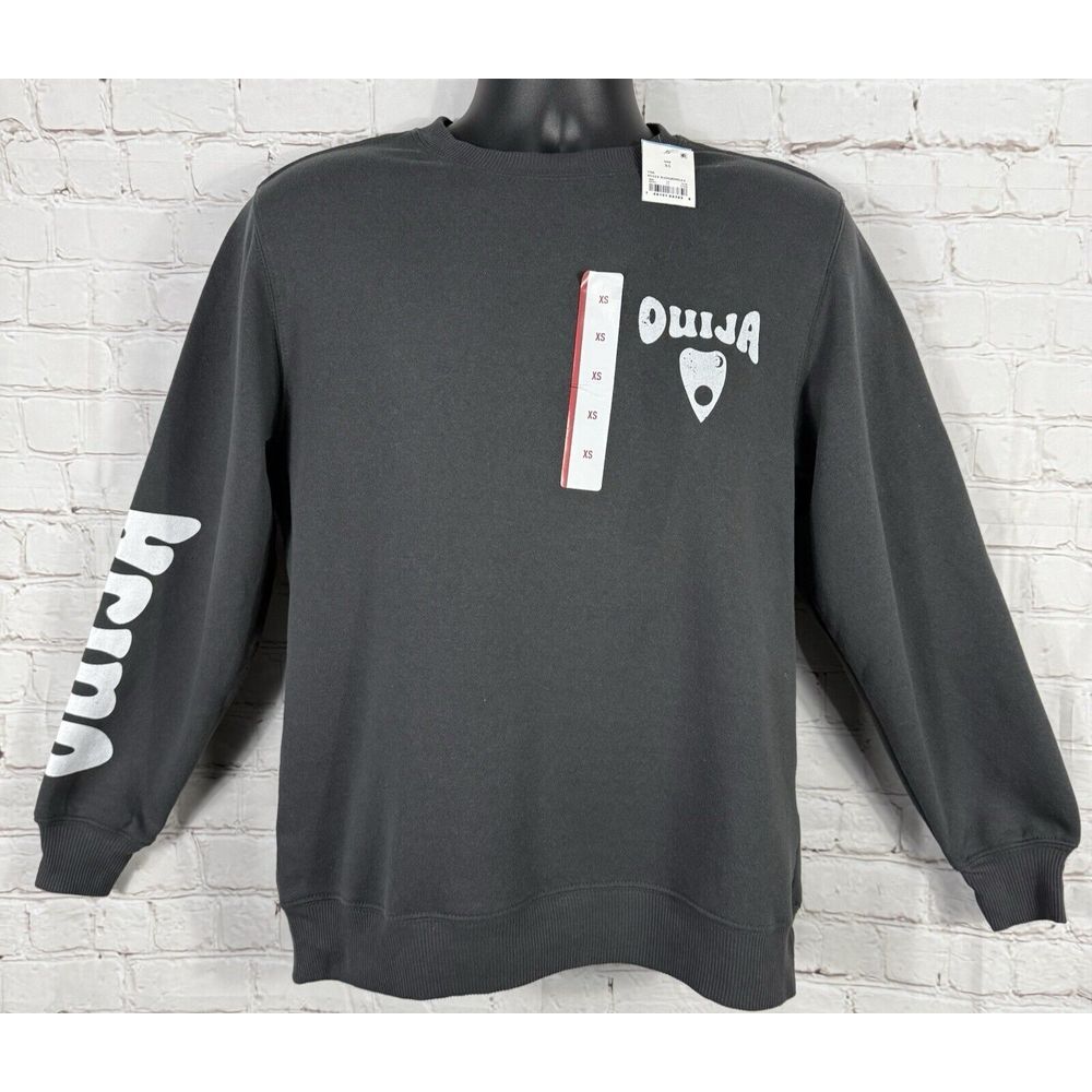 Brand New‎ "Ouija Board" Long Sleeve Dark Gray Crew Neck Sweatshirt Size XS